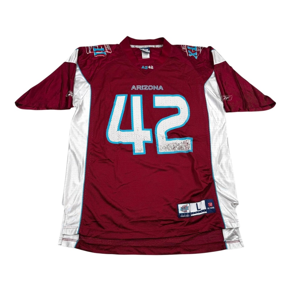 Arizona Football Jersey Mens Large Red NFL Reebok 42 Super Bowl XLII Mesh Shirt